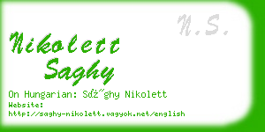 nikolett saghy business card